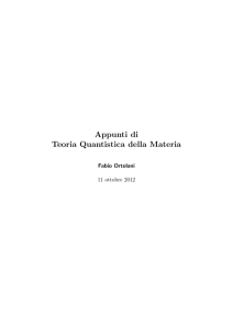 Appunti di Teoria Quantistica della Materia