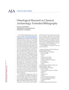 Osteological Research in Classical Archaeology