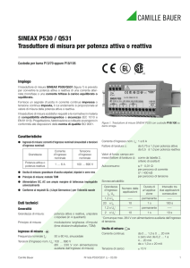 SINEAX P530 / Q531 Trasduttore di misura per potenza attiva o