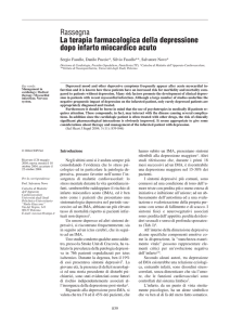 Rassegna La terapia farmacologica della depressione dopo infarto