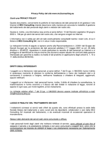 Privacy Policy del sito www.mc2consulting.eu Cos`è una PRIVACY