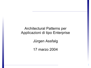 Architectural Patterns per Applicazioni di tipo Enterprise Jürgen