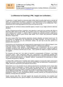 Le differenze tra Coaching e PNL