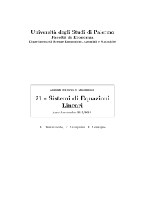 21 - Sistemi di Equazioni Lineari - Università degli Studi di Palermo