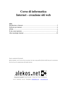 Corso di informatica Internet - creazione siti web