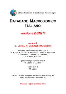 DBMI11 - DATABASE MACROSISMICO ITALIANO 2011