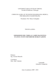 esposizione del tsrm al campo magnetico statico