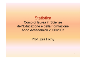 Statistica - Facoltà di Scienze della Formazione