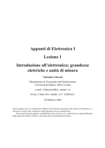 Appunti di Elettronica I Lezione 1 Introduzione all`elettronica