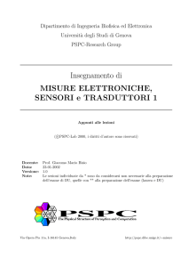 Insegnamento di MISURE ELETTRONICHE, SENSORI e - PSPC-lab