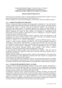 Università degli Studi di Cagliari - Facoltà di Lettere e Filosofia