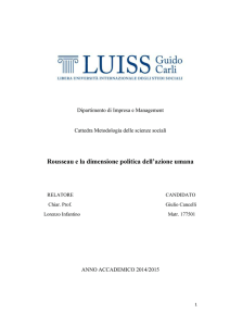 Rousseau e la dimensione politica dell`azione umana