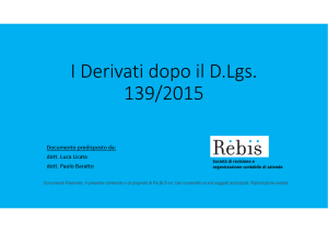 Novità Derivati 2016 - ReBiS attività di revisione e organizzazione