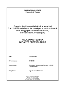 RELAZIONE TECNICA IMPIANTO FOTOVOLTAICO