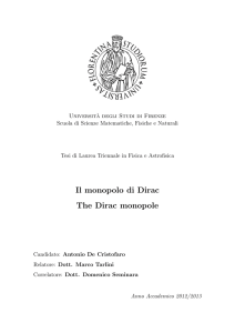 Il monopolo di Dirac The Dirac monopole