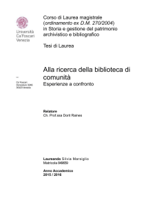 Alla ricerca della biblioteca di comunità