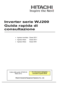 Inverter serie WJ200 Guida rapida di consultazione