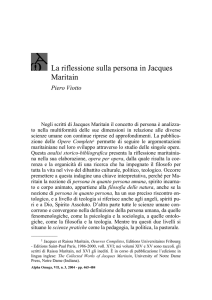 La riflessione sulla persona in Jacques Maritain