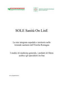 Progetto SOLE (Sanità On LinE) - Salute Emilia-Romagna