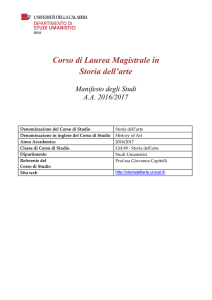 Corso di laurea Magistrale in Storia dell`Arte