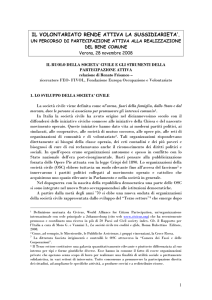 il ruolo della societa` civile e gli strumenti della partecipazione attiva