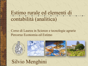 Estimo rurale ed elementi di contabilità (analitica) Silvio Menghini
