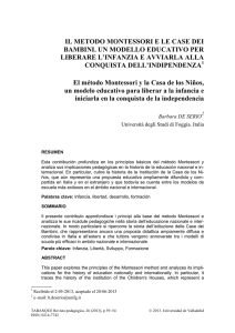 il metodo montessori e le case dei bambini. un modello