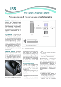 Automazione di misure da spettrofotometro Ingegneria Ricerca Sistemi