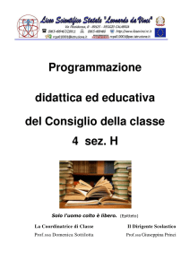 Programmazione didattica ed educativa del Consiglio della classe 4