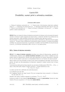 Divisibilit`a, numeri primi e aritmetica modulare