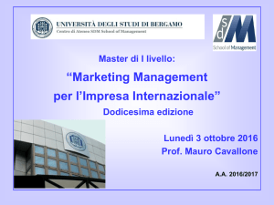 Presentazione del master - SDM School of Management