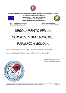 Regolamento per la somministrazione dei farmaci a scuola