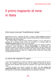 Il primo trapianto di rene in Italia - Campus