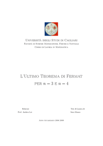 L`Ultimo Teorema di Fermat per n = 3 en = 4 - Andrea Loi