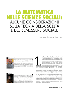 la matematica nelle scienze sociali - Dipartimento di Filosofia