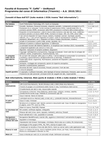 Facoltà di Economia “F. Caffè” – UniRoma3 Programma del corso di