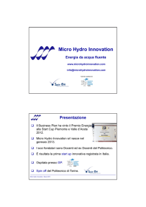 Micro Hydro Innovation - Didattica PoliTo