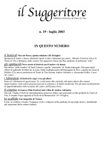 n. 19 - luglio 2003 IN QUESTO NUMERO