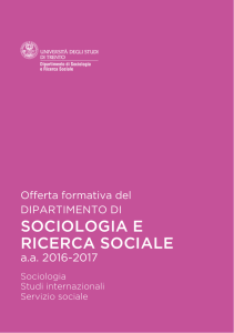 SOCIOLOGIA E RICERCA SOCIALE