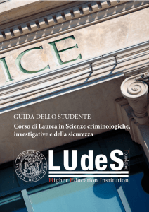 Guida dello studente Corso di Laurea in Scienze Criminologiche
