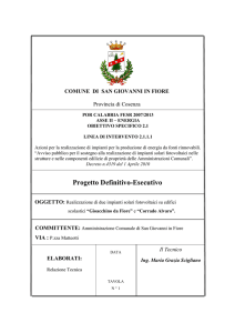 Progetto Definitivo-Esecutivo - Comune di San Giovanni in Fiore