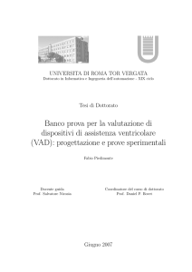 Banco prova per la valutazione di dispositivi di assistenza ventricolare