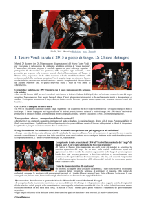 Il Teatro Verdi saluta il 2015 a passo di tango. Di Chiara Botrugno