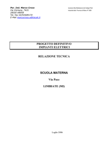 PROGETTO DEFINITIVO IMPIANTI ELETTRICI RELAZIONE