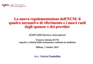 La nuova regolamentazione dell`ECM