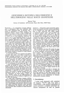 geochimica isotopica dell`ossigeno e dell`idroge o nelle