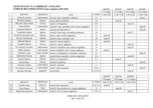 LICEO STATLE “P. E. IMBRIANI” AVELLINO CORSI DI RECUPERO