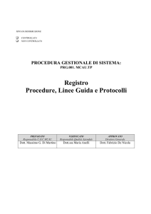 Registro Procedure, Linee Guida e Protocolli