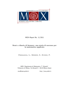 MOX–Report No. 11/2011 Stent a rilascio di farmaco: una storia di
