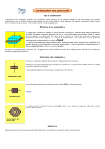 Tipi di Condensatori Struttura di un condensatore Costruzione del